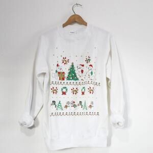 Vintage Crazy Cat Lady Christmas Sweatshirt XL